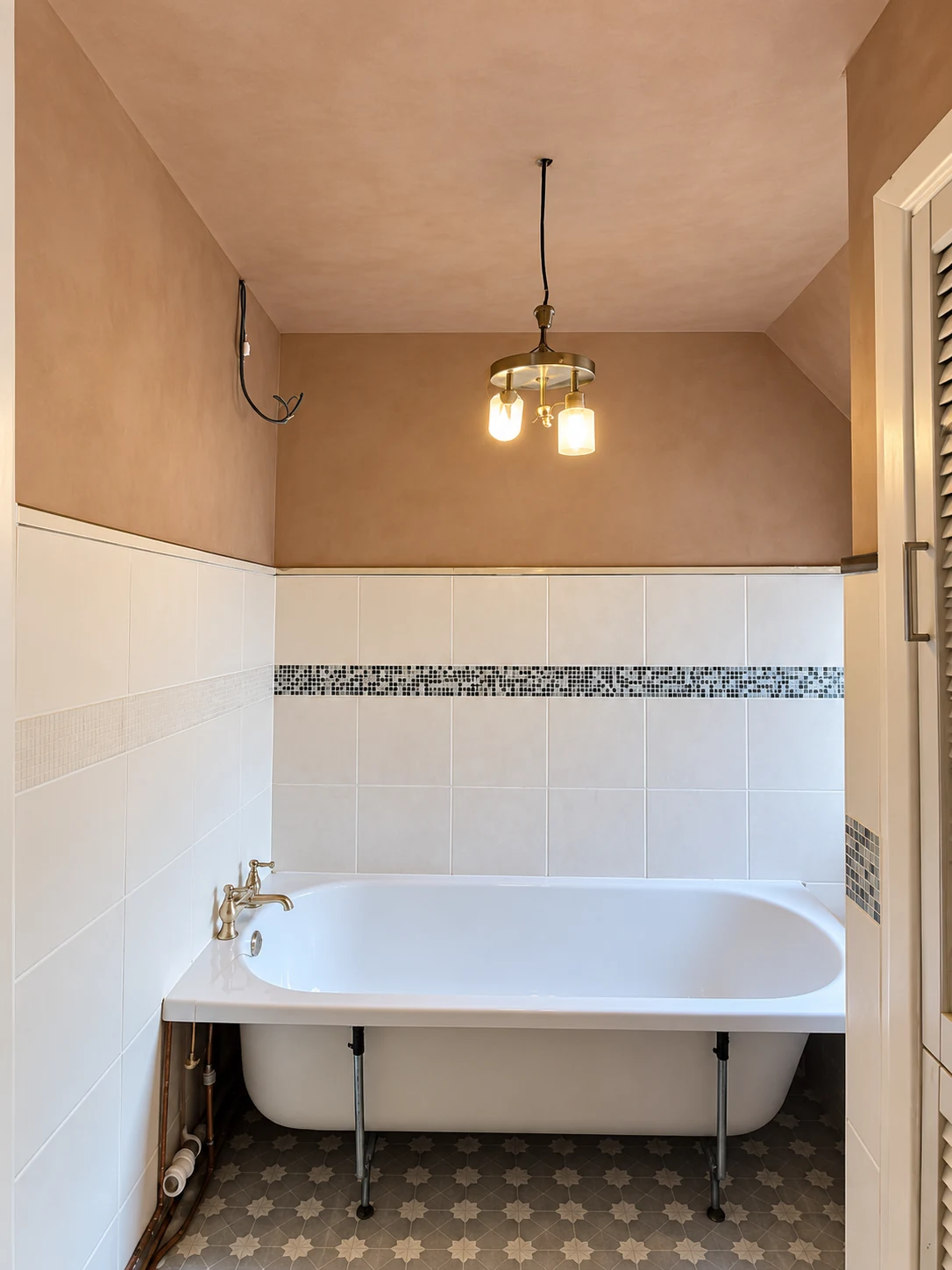 Bathroom walls and ceiling after plastering in Sheffield
